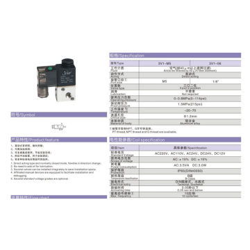 Válvulas solenoides de acción directa serie ESP 3V1